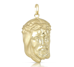 Yellow gold Jesus face pendant 803321712032