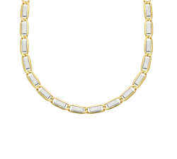 Men's Necklace Yellow Gold White GL101865