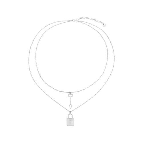 Valentina Ferragni Studio Lock Silver Necklace DVF-CO-13