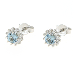 Women's Earrings Promises Aquamarine Diamonds OCONTF