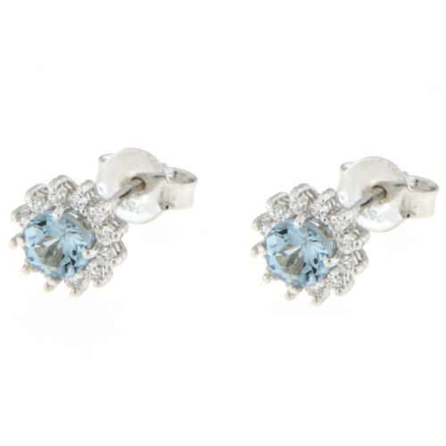 Women's Earrings Promises Aquamarine Diamonds OCONTF