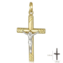 Yellow and White Gold Men's Cross 803321713032