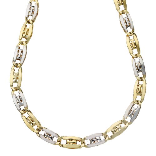 Collana Uomo Oro Giallo Bianco GL101880