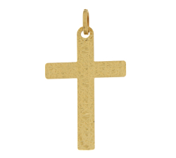 Unisex Yellow Gold Cross Pendant GL101889