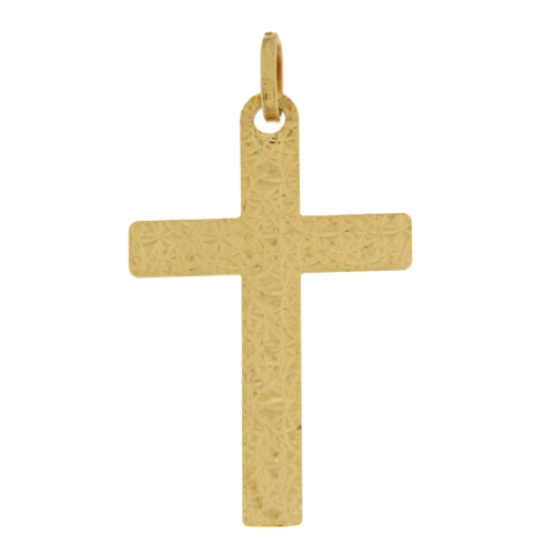 Unisex Yellow Gold Cross Pendant GL101889