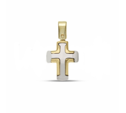 Men's Cross Pendant White Yellow Gold GL101890