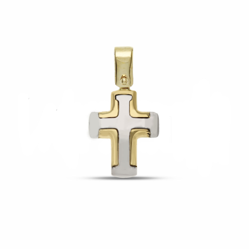 Men's Cross Pendant White Yellow Gold GL101890