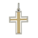 Unisex Cross Pendant White Yellow Gold GL101895