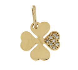 Pendant Woman Four Leaf Clover Yellow Gold GL101898