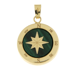 Unisex Pendant Compass Rose Yellow Gold GL101902