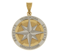 Compass Rose Pendant White Yellow Gold GL101903