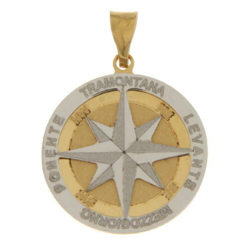 Compass Rose Pendant White Yellow Gold GL101903