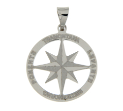 White Gold Compass Rose Pendant GL101904