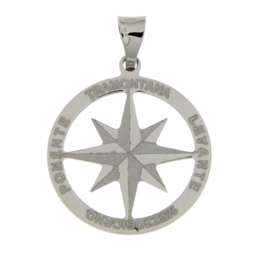 White Gold Compass Rose Pendant GL101904