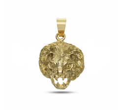 18KT Yellow Gold Lion Head Pendant GL101956