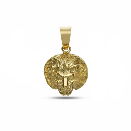 18KT Yellow Gold Lion Head Pendant GL101957