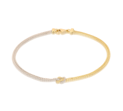 Damen-Armband Weiß-Gelbgold GL101978