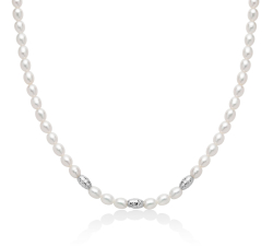 Miluna Women's Necklace Pearl Nuggets PCL6653B