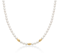 Miluna Women's Necklace Pearl Nuggets PCL6653G