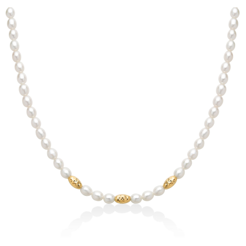 Miluna Women's Necklace Pearl Nuggets PCL6653G