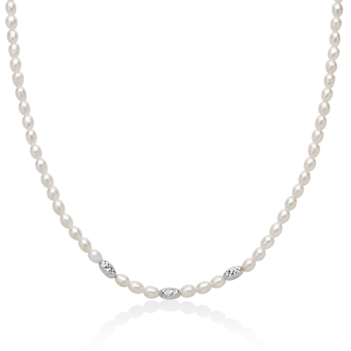 Miluna Women's Necklace Pearl Nuggets PCL6655B