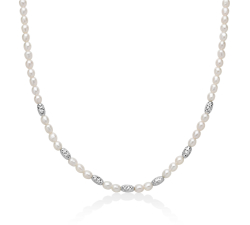 Miluna Women's Necklace Pearl Nuggets PCL6656B