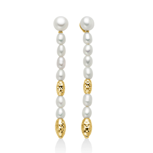 Miluna Women's Pearl Nuggets Earrings PER2793G